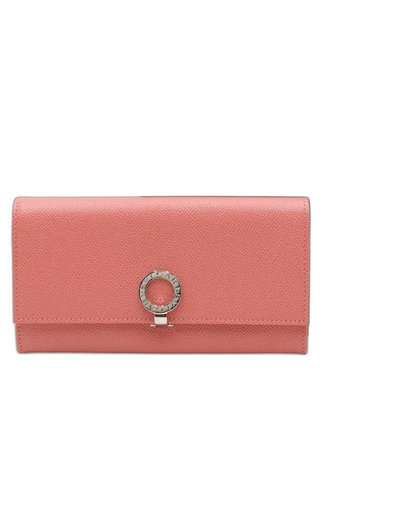 Bvlgari Bb Logo Clip Leather Bifold Wallet